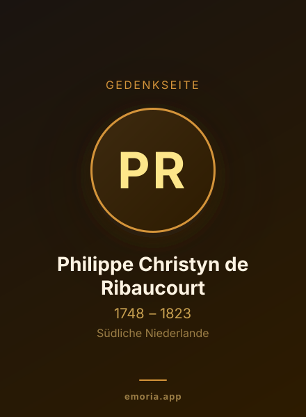 Gedenkportrait von Philippe Christyn de Ribaucourt