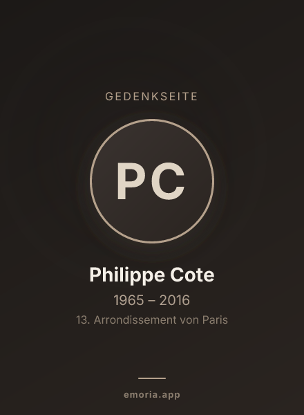Gedenkportrait von Philippe Cote