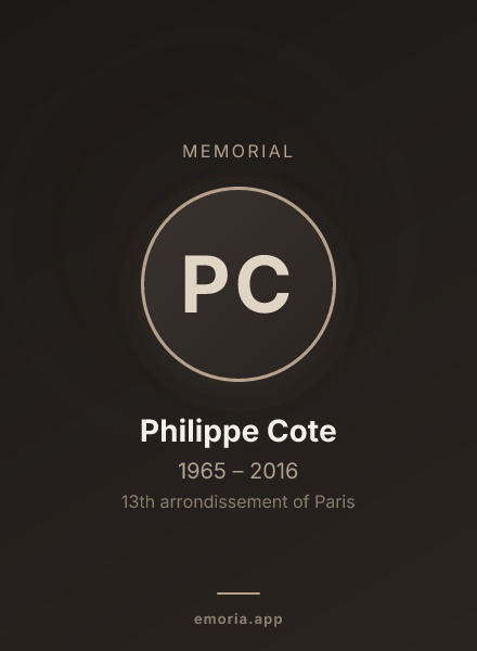 Memorial portrait of Philippe Cote
