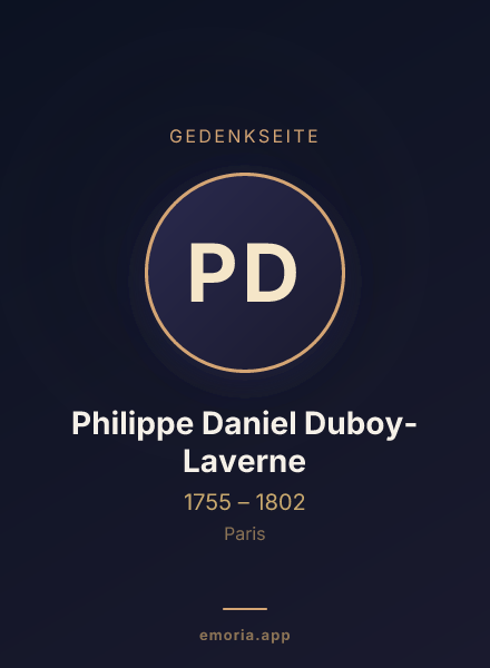 Gedenkportrait von Philippe Daniel Duboy-Laverne