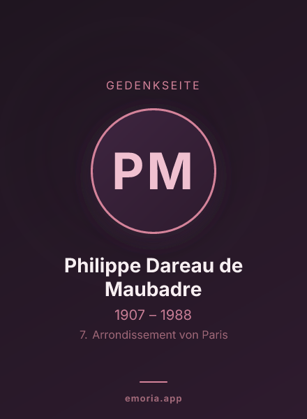 Gedenkportrait von Philippe Dareau de Maubadre