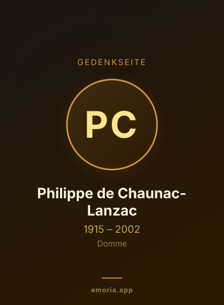 Gedenkportrait von Philippe de Chaunac-Lanzac