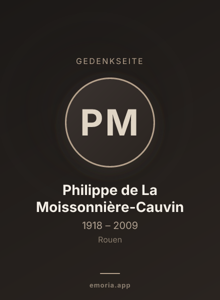 Gedenkportrait von Philippe de La Moissonnière-Cauvin