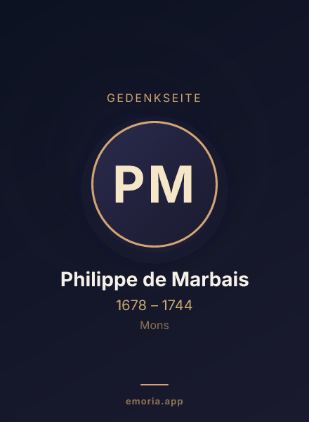 Gedenkportrait von Philippe de Marbais