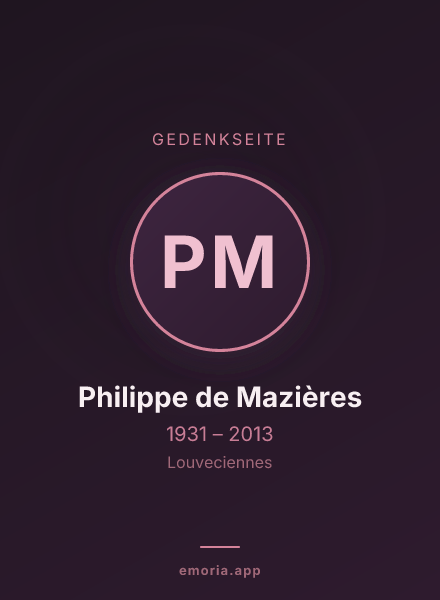 Gedenkportrait von Philippe de Mazières