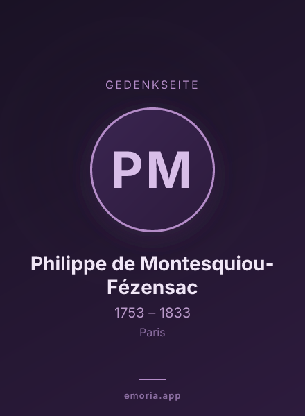 Gedenkportrait von Philippe de Montesquiou-Fézensac