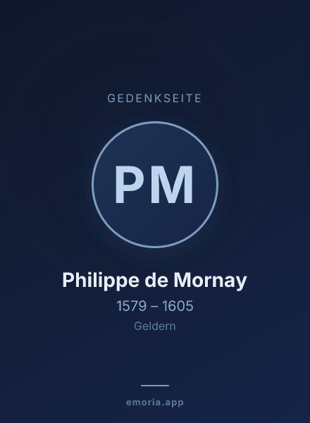 Gedenkportrait von Philippe de Mornay