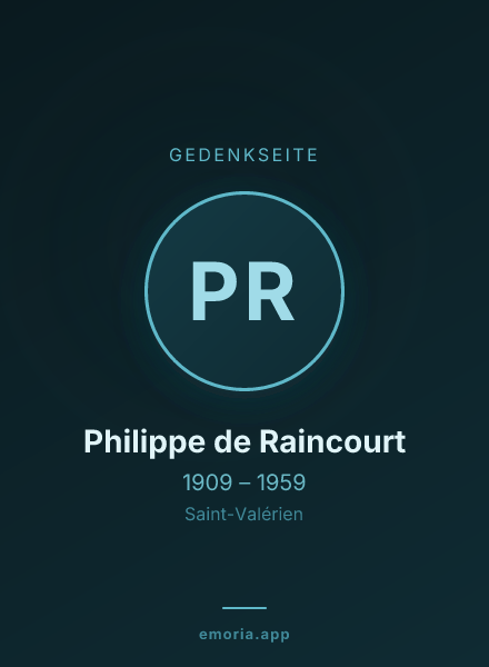 Gedenkportrait von Philippe de Raincourt