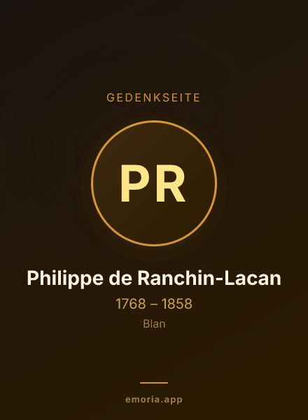Gedenkportrait von Philippe de Ranchin-Lacan
