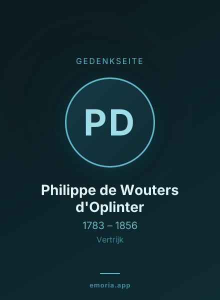 Gedenkportrait von Philippe de Wouters d'Oplinter