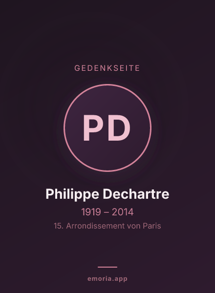 Gedenkportrait von Philippe Dechartre