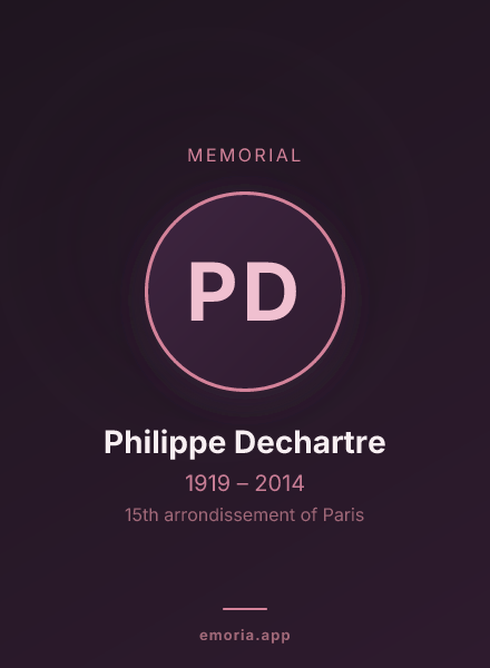 Memorial portrait of Philippe Dechartre