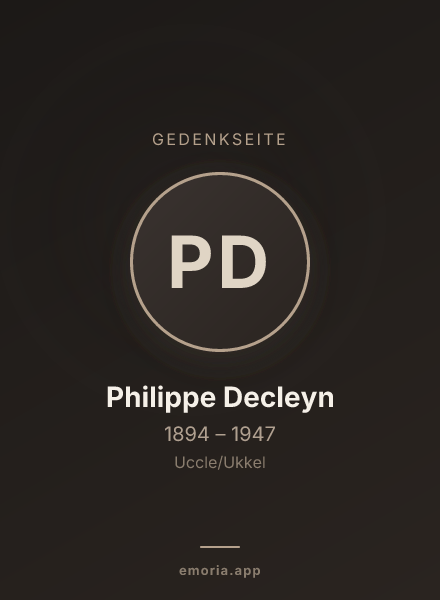 Gedenkportrait von Philippe Decleyn