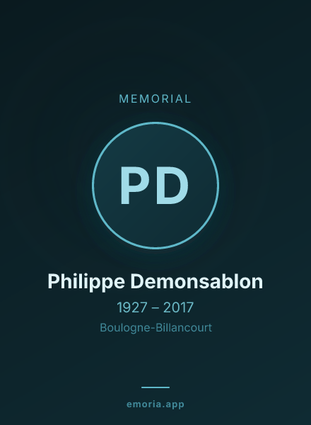 Memorial portrait of Philippe Demonsablon