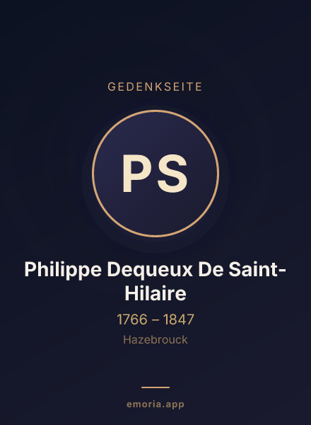 Gedenkportrait von Philippe Dequeux De Saint-Hilaire