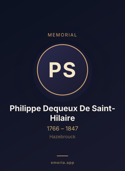 Memorial portrait of Philippe Dequeux De Saint-Hilaire
