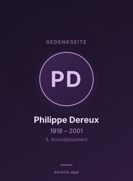Gedenkportrait von Philippe Dereux