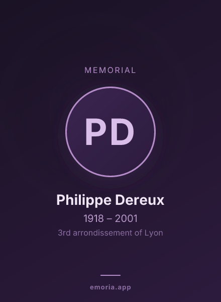 Memorial portrait of Philippe Dereux