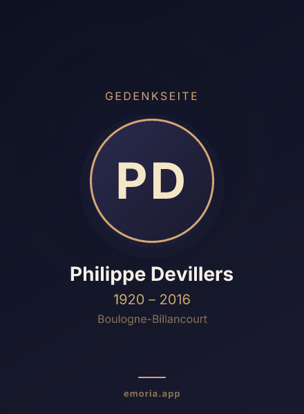 Gedenkportrait von Philippe Devillers