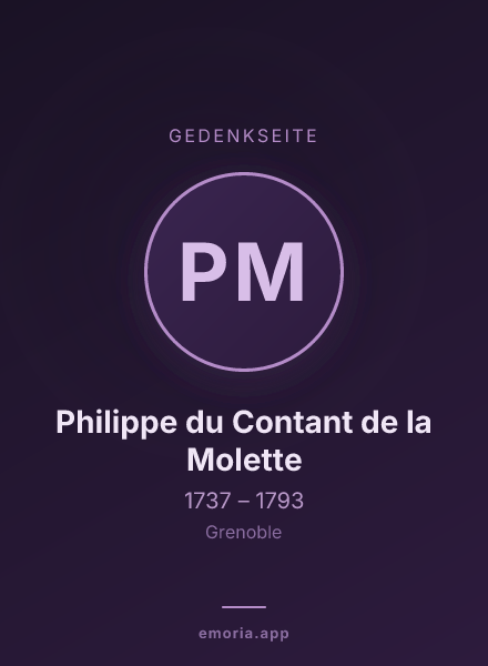 Gedenkportrait von Philippe du Contant de la Molette