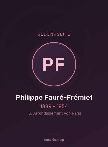 Gedenkportrait von Philippe Fauré-Frémiet
