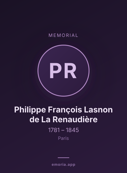 Memorial portrait of Philippe François Lasnon de La Renaudière