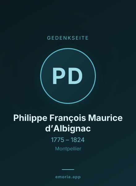 Gedenkportrait von Philippe François Maurice d’Albignac