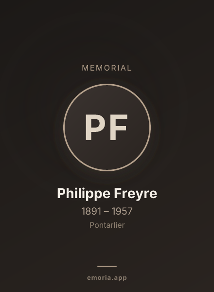 Memorial portrait of Philippe Freyre