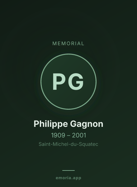 Memorial portrait of Philippe Gagnon