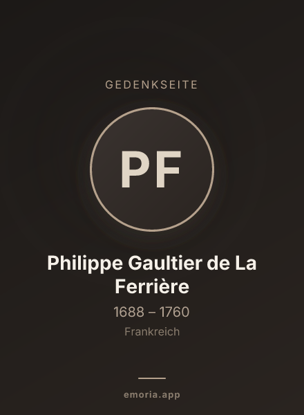 Gedenkportrait von Philippe Gaultier de La Ferrière