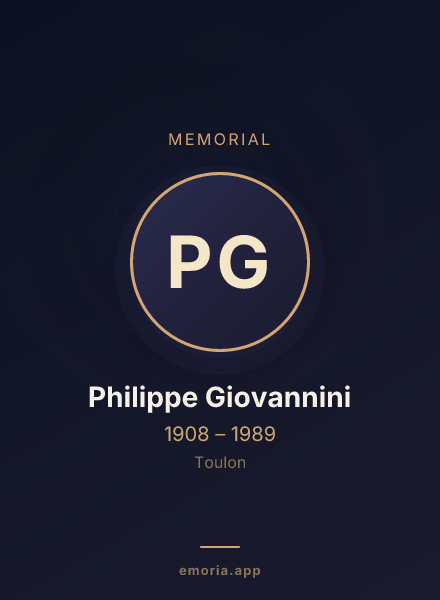 Memorial portrait of Philippe Giovannini