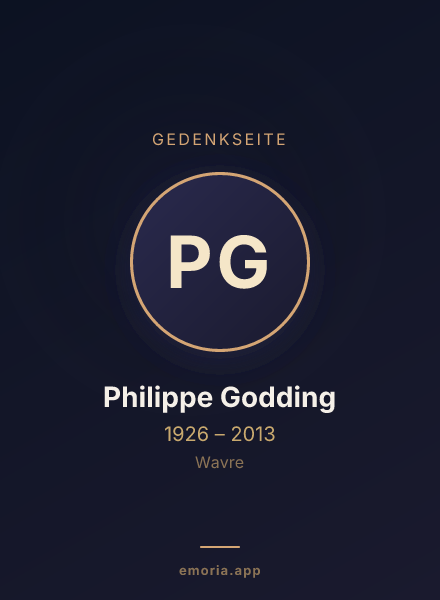 Gedenkportrait von Philippe Godding