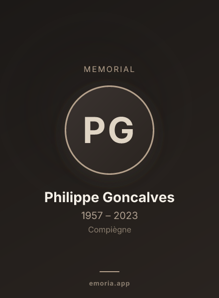 Memorial portrait of Philippe Goncalves