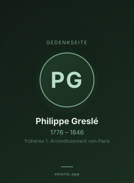 Gedenkportrait von Philippe Greslé