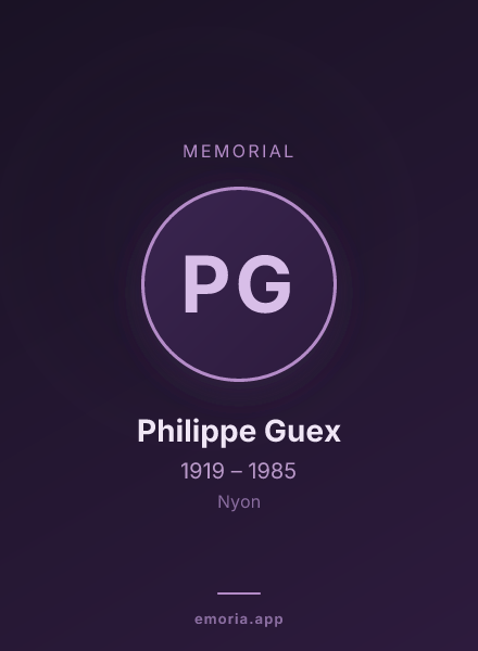 Memorial portrait of Philippe Guex