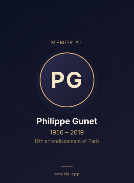 Memorial portrait of Philippe Gunet