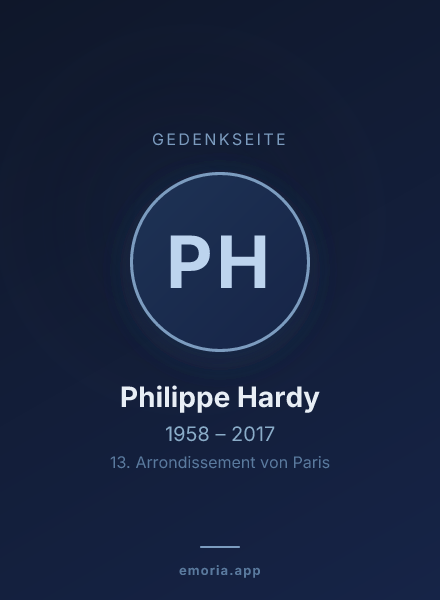 Gedenkportrait von Philippe Hardy