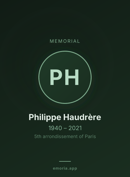 Memorial portrait of Philippe Haudrère