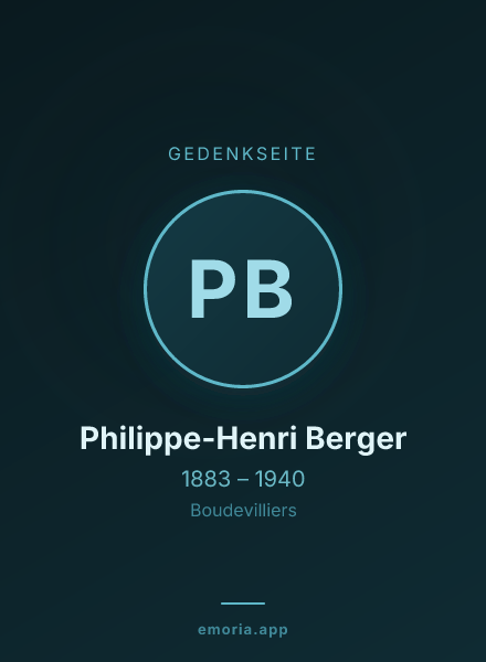 Gedenkportrait von Philippe-Henri Berger