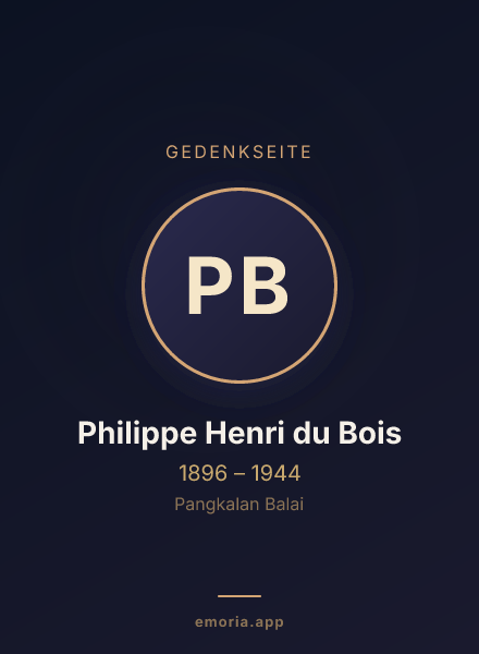 Gedenkportrait von Philippe Henri du Bois