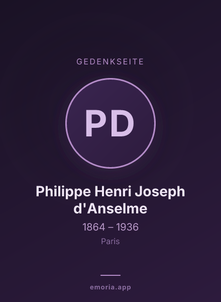 Gedenkportrait von Philippe Henri Joseph d'Anselme