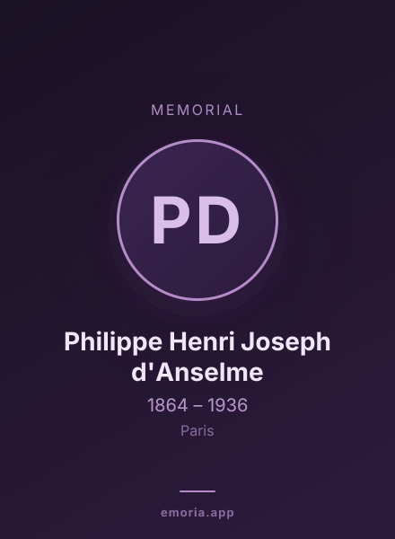 Memorial portrait of Philippe Henri Joseph d'Anselme