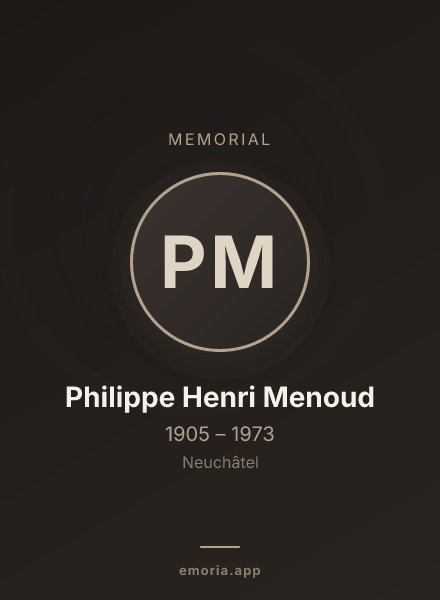 Memorial portrait of Philippe Henri Menoud