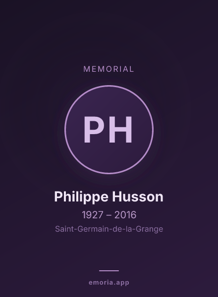 Memorial portrait of Philippe Husson