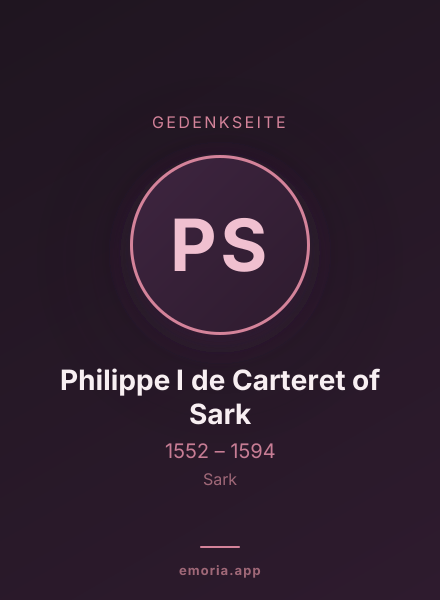 Gedenkportrait von Philippe I de Carteret of Sark