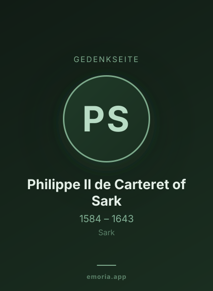Gedenkportrait von Philippe II de Carteret of Sark