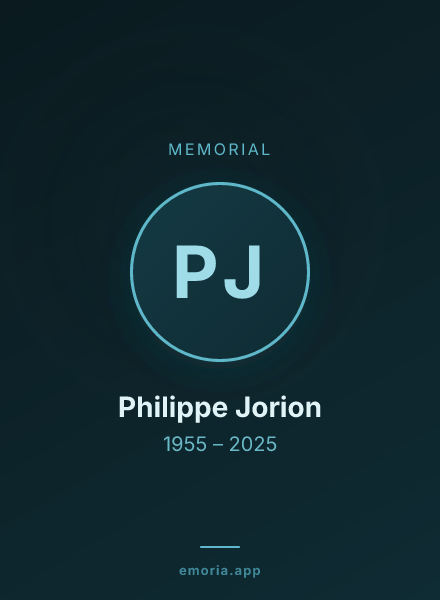 Memorial portrait of Philippe Jorion