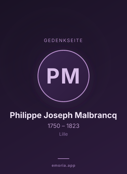 Gedenkportrait von Philippe Joseph Malbrancq