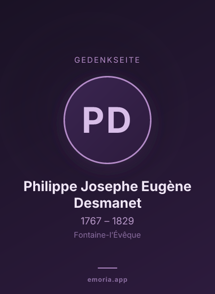 Gedenkportrait von Philippe Josephe Eugène Desmanet