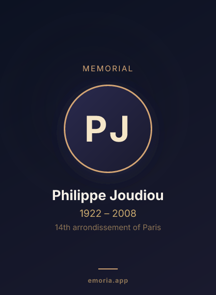 Memorial portrait of Philippe Joudiou